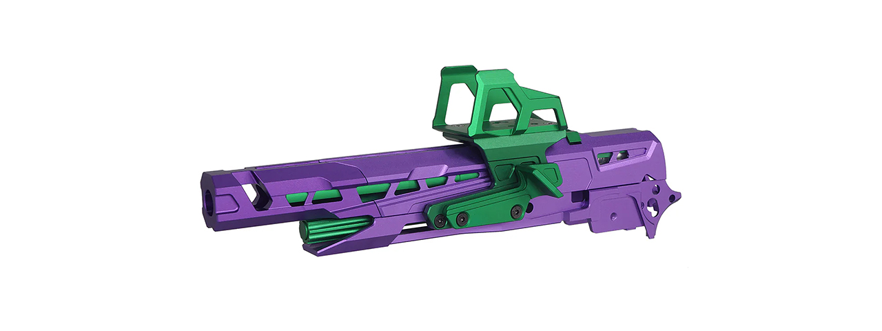Atlas Custom Works CNC EX-02 Frame Kit for Tokyo Marui Hi-Capa GBB Airsoft Pistols - (Purple/Green)