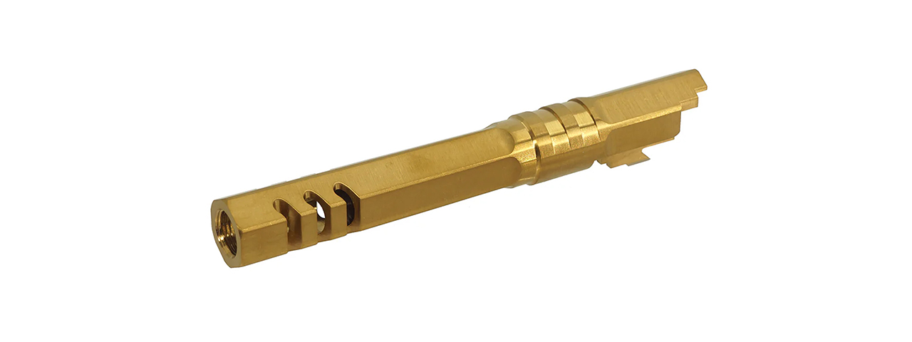 Atlas Custom Works Stainless Hexagon Outer Barrel for Tokyo Marui Hi-Capa 5.1 GBB Airsoft Pistols - (Gold)