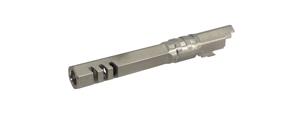 Atlas Custom Works Stainless Hexagon Outer Barrel for Tokyo Marui Hi-Capa 5.1 GBB Airsoft Pistols - (Silver)