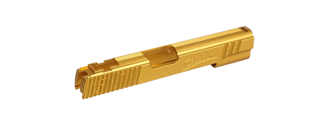Atlas Custom Works Aluminum "Infinity Signature" Slide for Tokyo Marui 5.1 Hi-Capa GBB Airsoft Pistols - (Gold)
