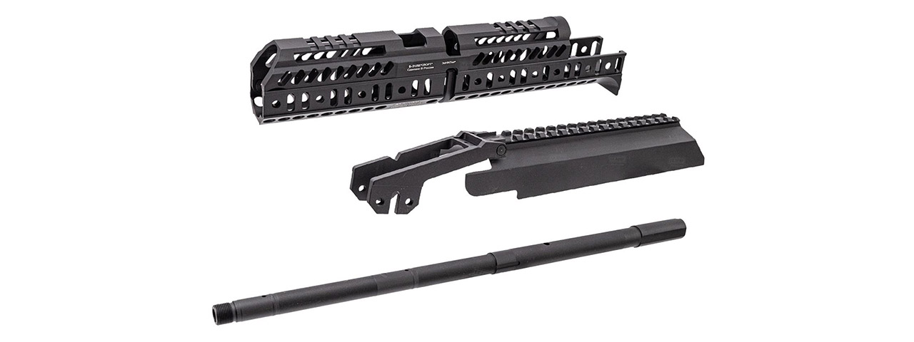 Atlas Custom Works SPORT 4/B33 Tactical Handguard Kit w/ Outer Barrel for TM AKM GBBR Airsoft Rifle - (Black)