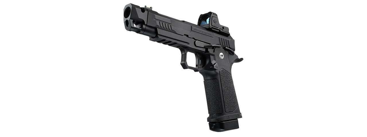 ARCTURUS Vanguard 4.3" Hi-Capa GBB Pistol w/ Optics Ready Slide, Compensator & ARS-1 Red Dot Combo - (Black)