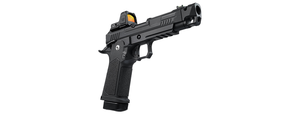 ARCTURUS Vanguard 4.3" Hi-Capa GBB Pistol w/ Optics Ready Slide, Compensator & ARS-1 Red Dot Combo - (Black)