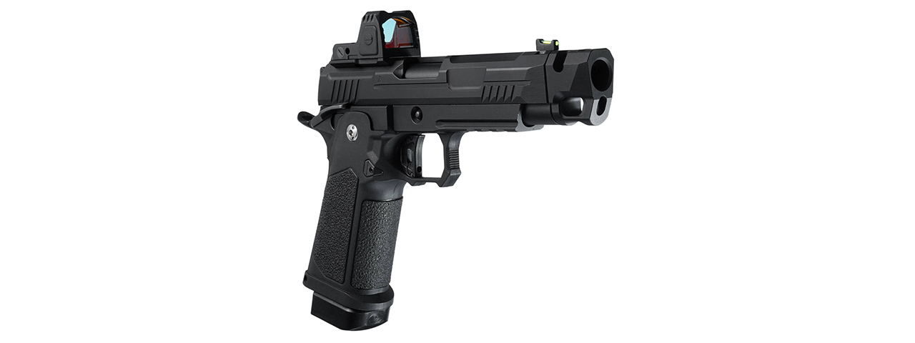 ARCTURUS Vanguard 4.3" Hi-Capa GBB Pistol w/ Optics Ready Slide, Compensator & ARS-1 Red Dot Combo - (Black)