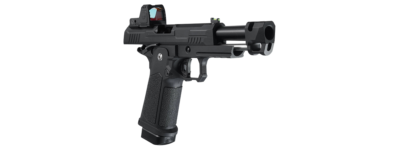 ARCTURUS Vanguard 4.3" Hi-Capa GBB Pistol w/ Optics Ready Slide, Compensator & ARS-1 Red Dot Combo - (Black)