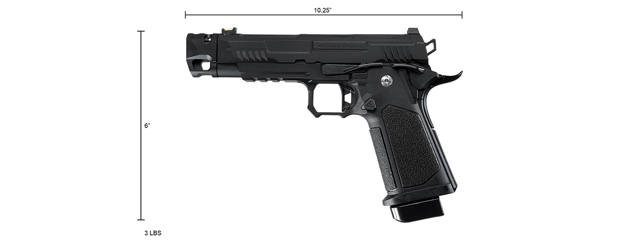 ARCTURUS Vanguard 4.3"Hi-Capa GBB Pistol w/ Optics Ready Slide & Compensator - (Black)