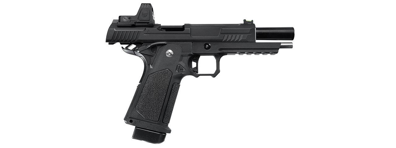 ARCTURUS Vanguard 5" Hi-Capa GBB Pistol w/ Optics Ready Slide & ARS-1 Red Dot Combo - (Black)