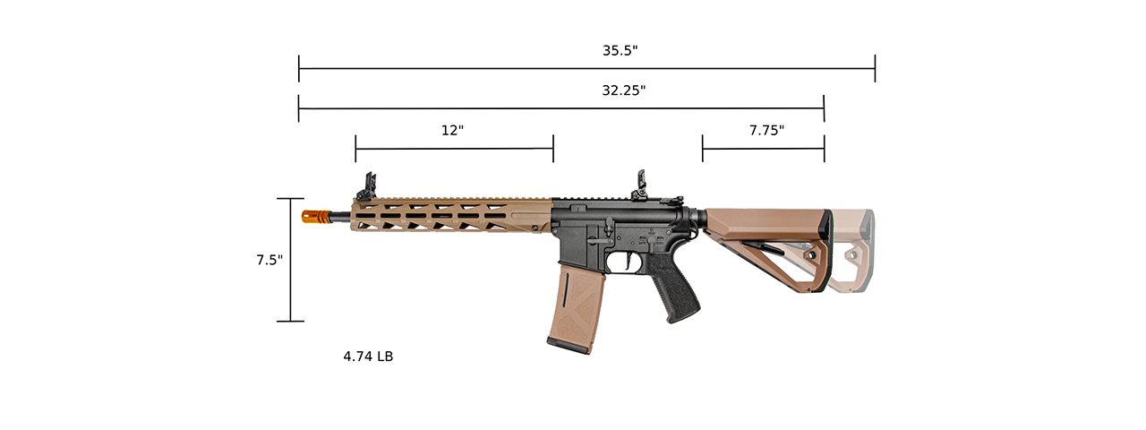 ARCTURUS LWT MK-III Carbine 12" SPORT AEG SE Starter Pack- (Black/Tan)