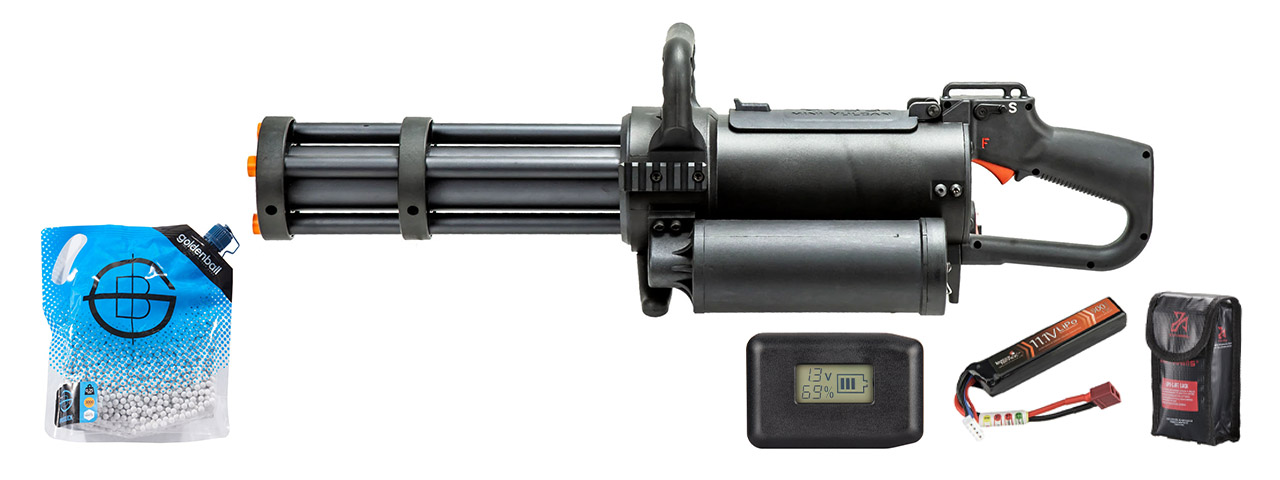 Classic Army M133 Mini Vulcan Aeg Minigun - Battery/Charger Combo - (Black)