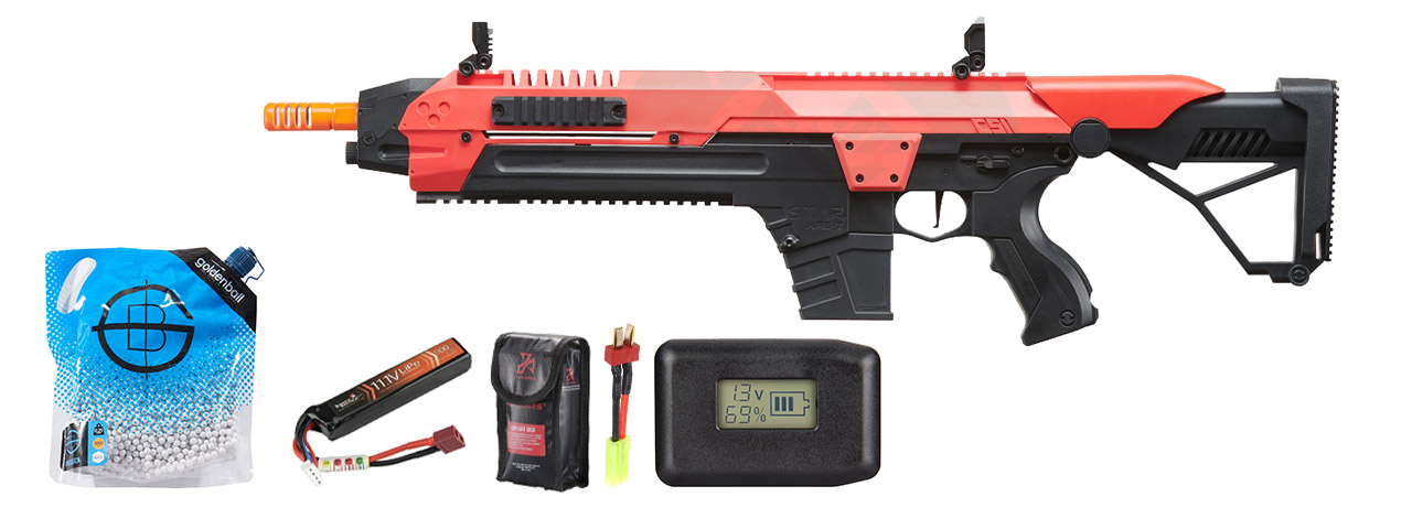 Poseidon CSI XR5 Series Advanced Battle Rifle - Battery/Adapter/Charger Combo - (Red)
