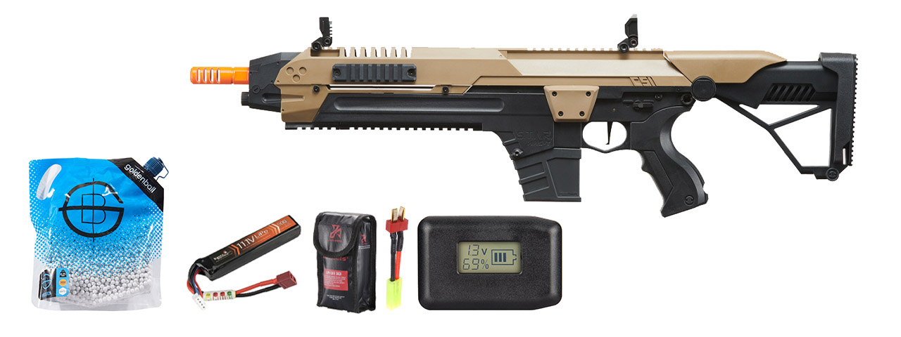 Poseidon CSI XR5 Series Advanced Battle Rifle - Battery/Adapter/Charger Combo - (Tan)