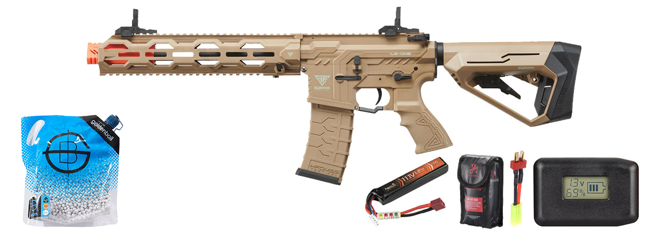 HFC HB-202Z AEG LE-ONE Polymer Rifle - Battery/Adapter/Charger Combo - (Tan)