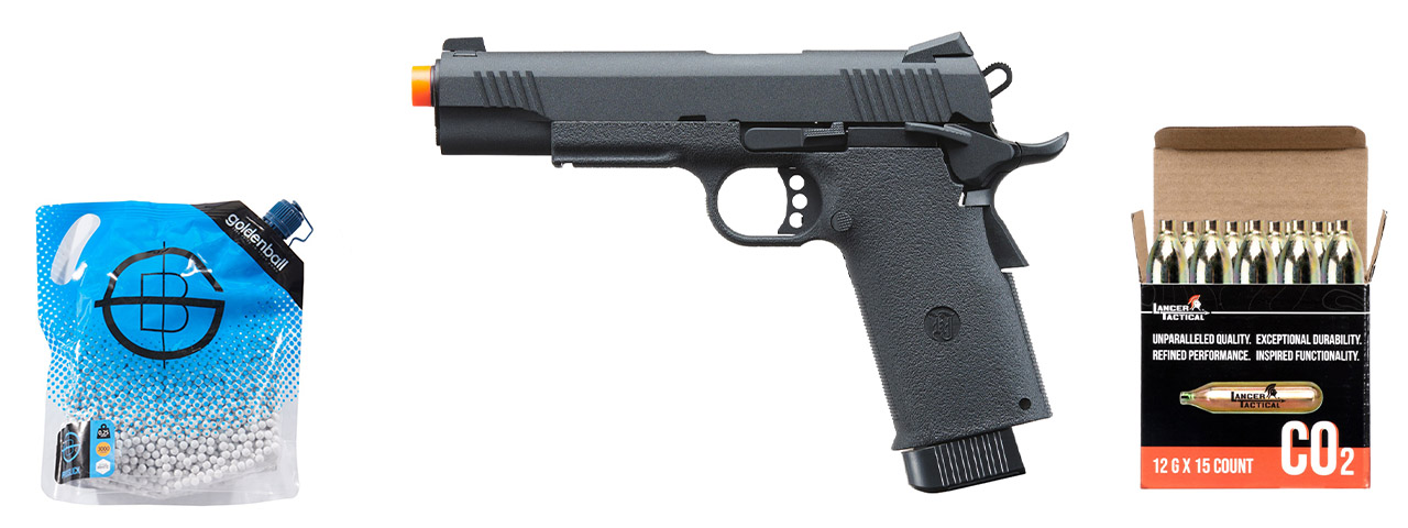 KJW Metal Slide KP11 CO2 Pistol - CO2 Combo - (Black)