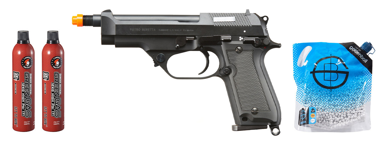 KSC M93R II Spartan System 7 GBB Pistol - Green Gas Combo - (Black)