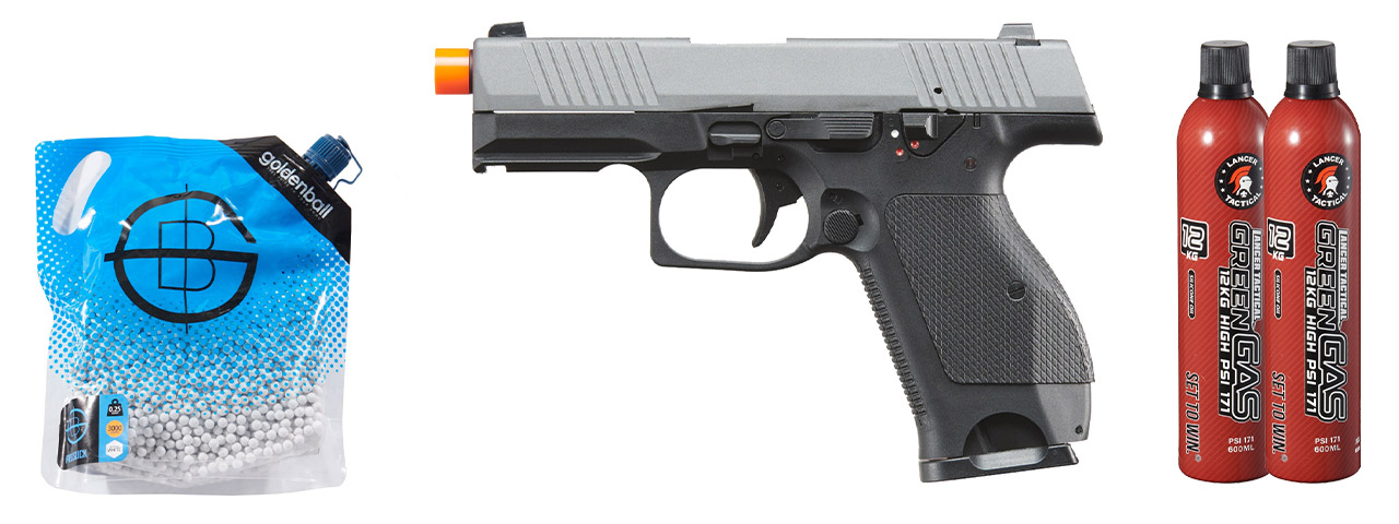 Kizuna Works KW-15k Gas Blowback Airsoft Pistol - Green Gas Combo - (Metal/cerakote Gray)