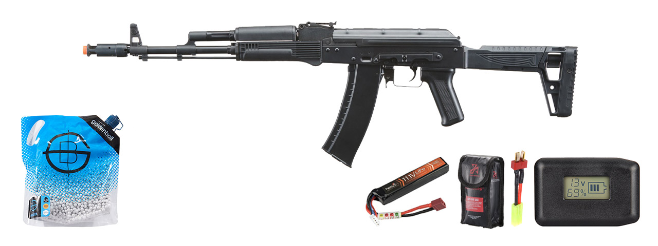 LCT MRK-74 AEG Rifle - Battery/Adapter/Charger Combo - (Black)