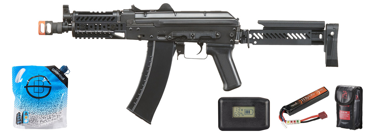 Lct ZKS-74un Airsoft Aeg Rifle W/ Z Series Folding Stock & Sport Handguard (Gate Aster) - Battery/Charger Combo