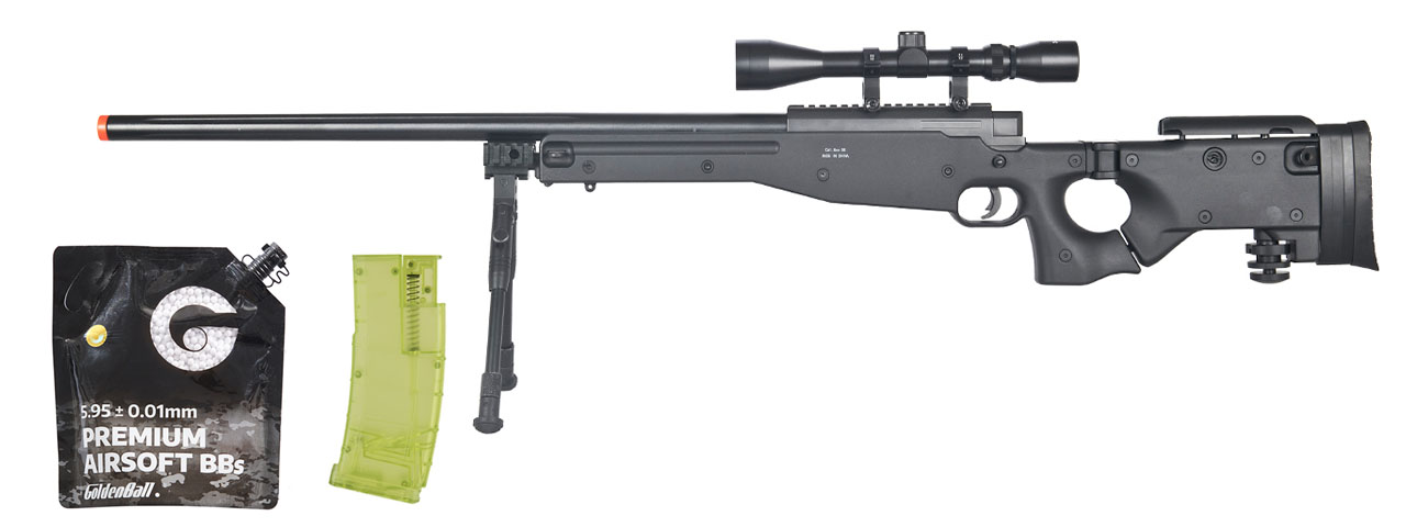 Well MB08BAB L96 AWP Bolt Action Rifle W/folding Stock Bipod & Scope (Black) - BB/Sniper Bundle Well MB08BAB L96 AWP Bolt Action Rifle W/folding Stock Bipod & Scope (Black) - BB/Sniper Bundle