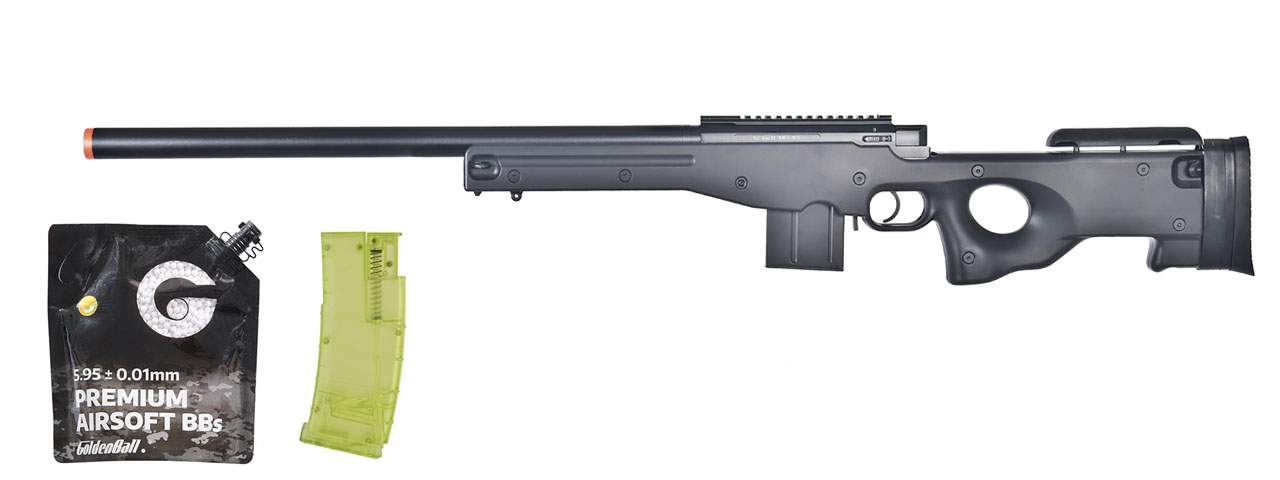 Well Airsoft L96 AWS Bolt Action Rifle W/ Bipod And Scope - (Black) - BB/Sniper Bundle Well Airsoft L96 AWS Bolt Action Rifle W/ Bipod And Scope - (Black) - BB/Sniper Bundle
