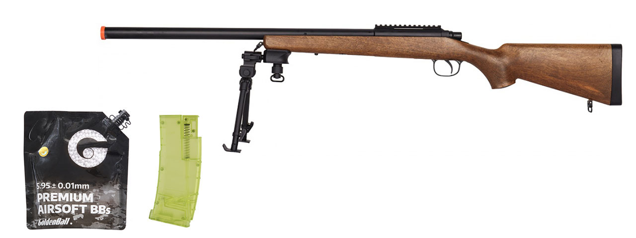 AGM MP001ABIP Bolt Action Sniper Rifle W/ Bipod (Wood) - BB/Sniper Bundle AGM MP001ABIP Bolt Action Sniper Rifle W/ Bipod (Wood) - BB/Sniper Bundle
