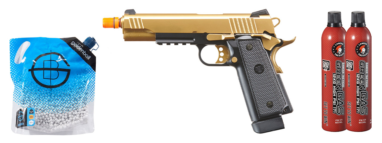 Raven Airsoft Railed R14 Hi Capa - Green Gas Combo - (Gold)