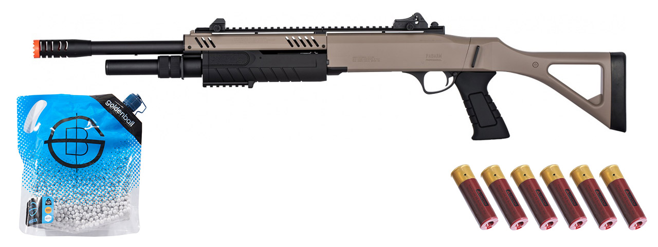 FABARM STF/12 Long Barrel Spring Shotgun w/ Fixed Stock - Shell Combo - (Dark Earth)