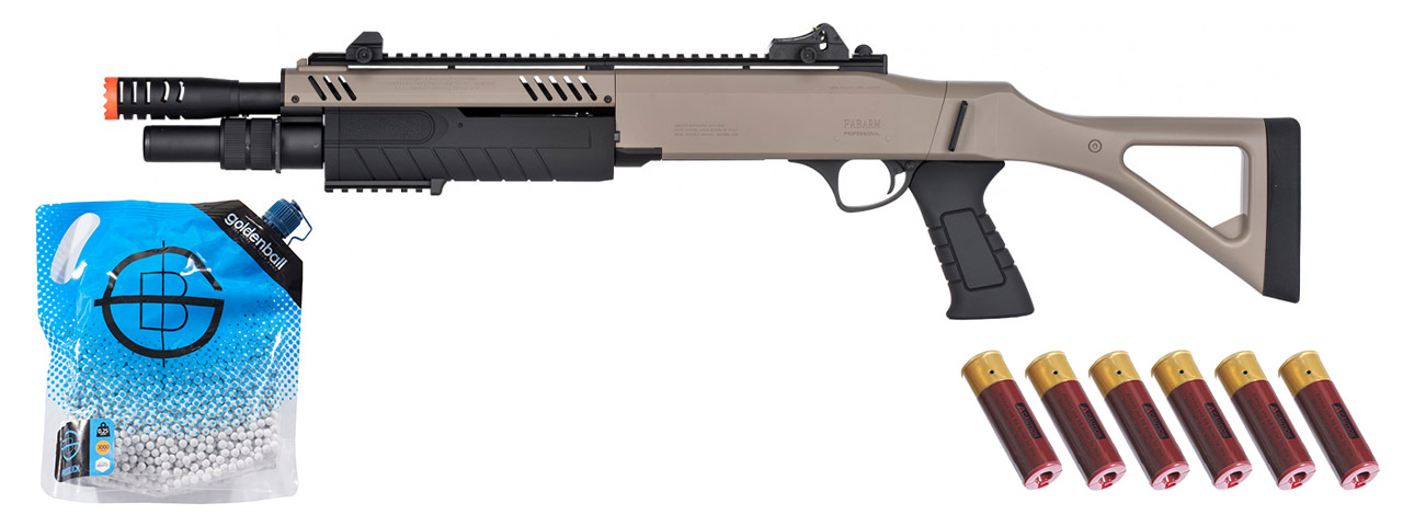FABARM STF/12 Short Barrel Spring Shotgun w/ Fixed Stock - Shell Combo - (Dark Earth)