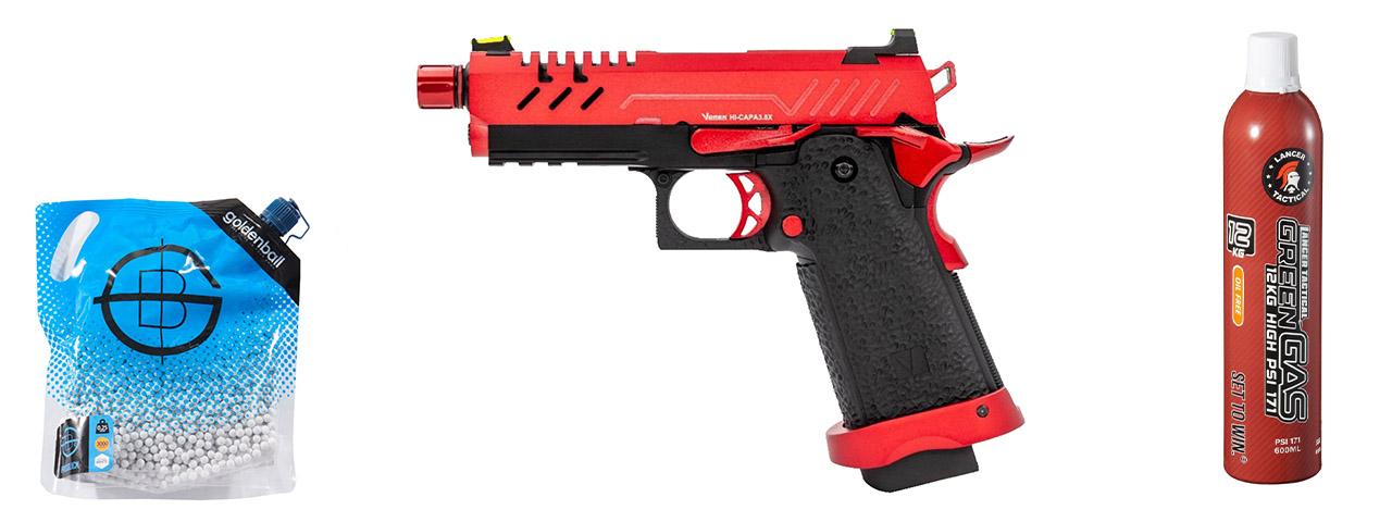 Vorsk Airsoft 3.8 Hi Capa Pro - Green Gas Combo - (Red)