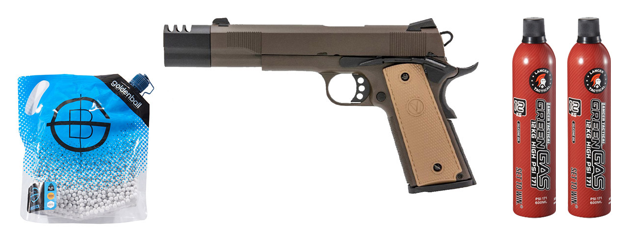 Vorsk Airsoft VP-X Gas Blowback Pistol - (Bronze) Green Gas Combo Vorsk Airsoft VP-X Gas Blowback Pistol - (Bronze) Green Gas Combo