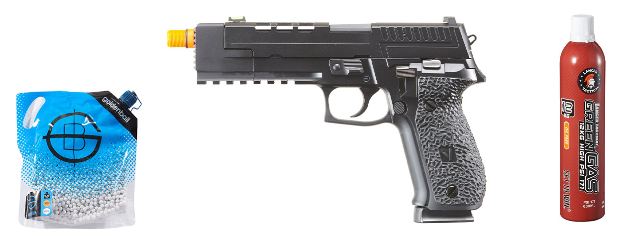 Vorsk Airsoft VP26X Gas Blowback Pistol - Green Gas Combo - (Black)