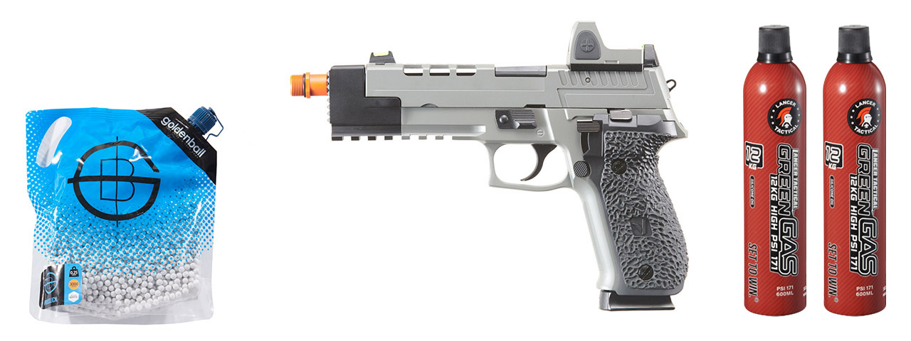 Vorsk Hi-Capa VP26X GBB Pistol w/ Red Dot Sight - (Gray) Green Gas Combo Vorsk Hi-Capa VP26X GBB Pistol w/ Red Dot Sight - (Gray) Green Gas Combo