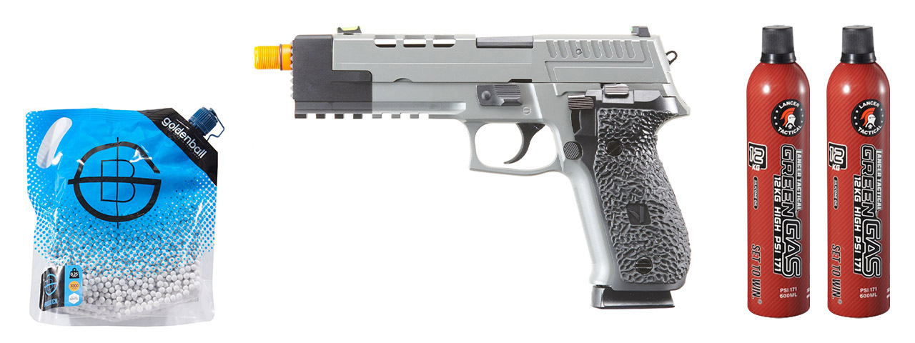 Vorsk Airsoft VP26X Gas Blowback Pistol - (Gray) Green Gas Combo Vorsk Airsoft VP26X Gas Blowback Pistol - (Gray) Green Gas Combo