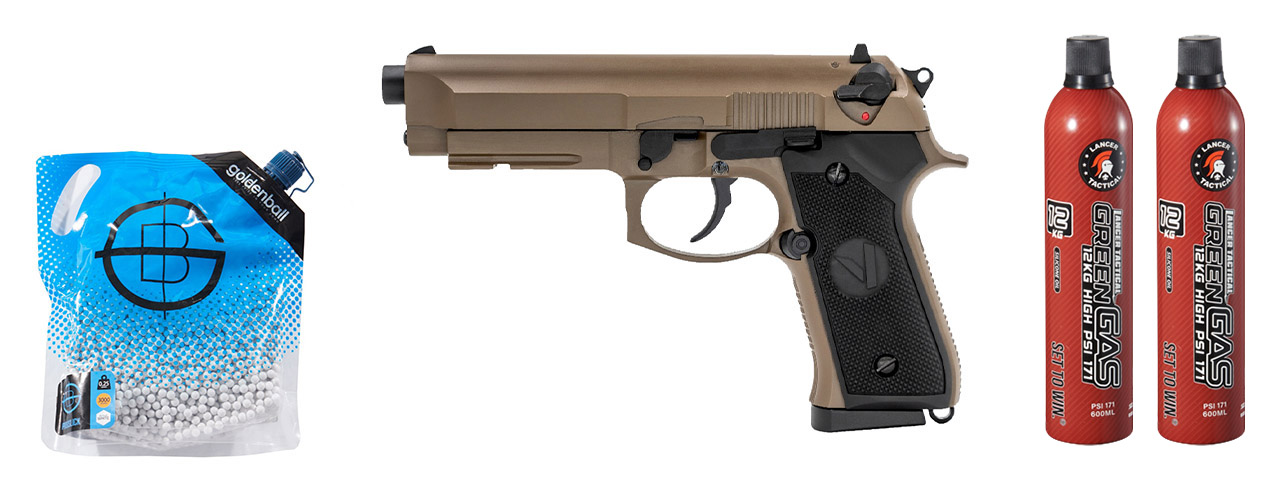 Vorsk Airsoft VM9 Osiris Gas Blowback Pistol - (Dark Earth) Green Gas Combo Vorsk Airsoft VM9 Osiris Gas Blowback Pistol - (Dark Earth) Green Gas Combo