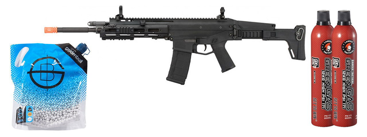 WE Tech MSK Open Bolt Gas Blowback GBBR Airsoft Rifle - (Black) Green Gas Combo WE Tech MSK Open Bolt Gas Blowback GBBR Airsoft Rifle - (Black) Green Gas Combo