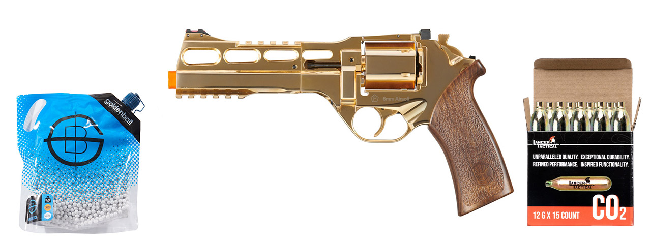 Limited Edition Airsoft Chiappa Rhino 60DS CO2 Revolver - CO2 Combo - (Gold)