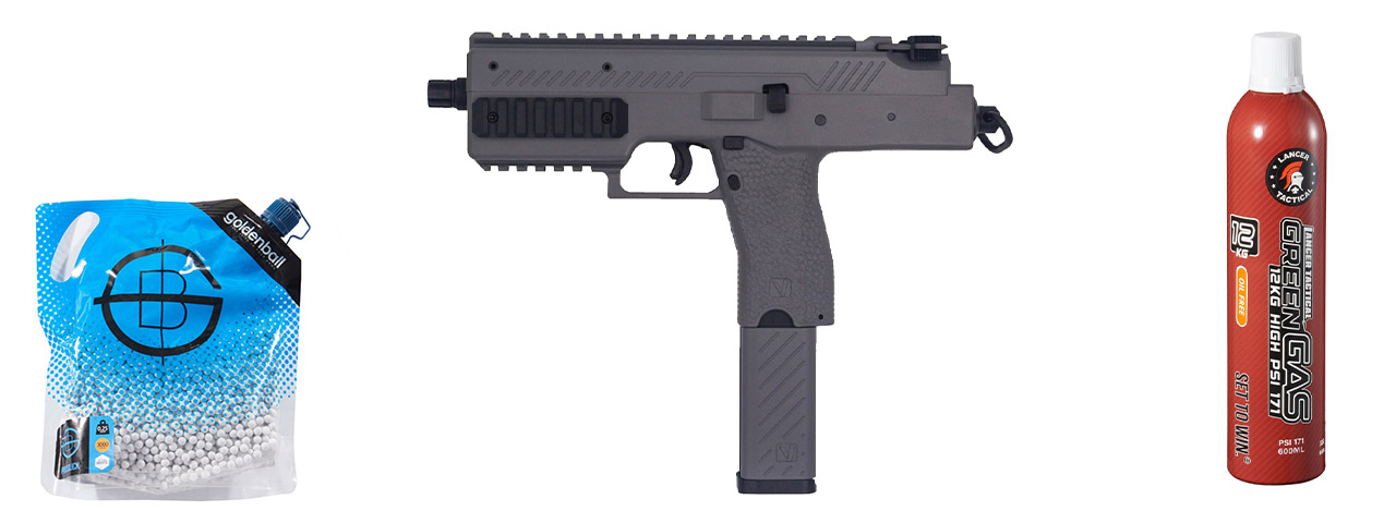 Vorsk VMP-1C GBB Airsoft SMG - Green Gas Combo - (Gray)