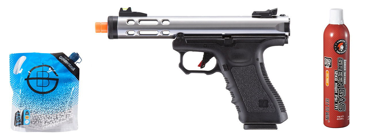 WE-Tech Galaxy G-Series Gas Blowback Airsoft Pistol - Green Gas Combo - (Silver/Black)