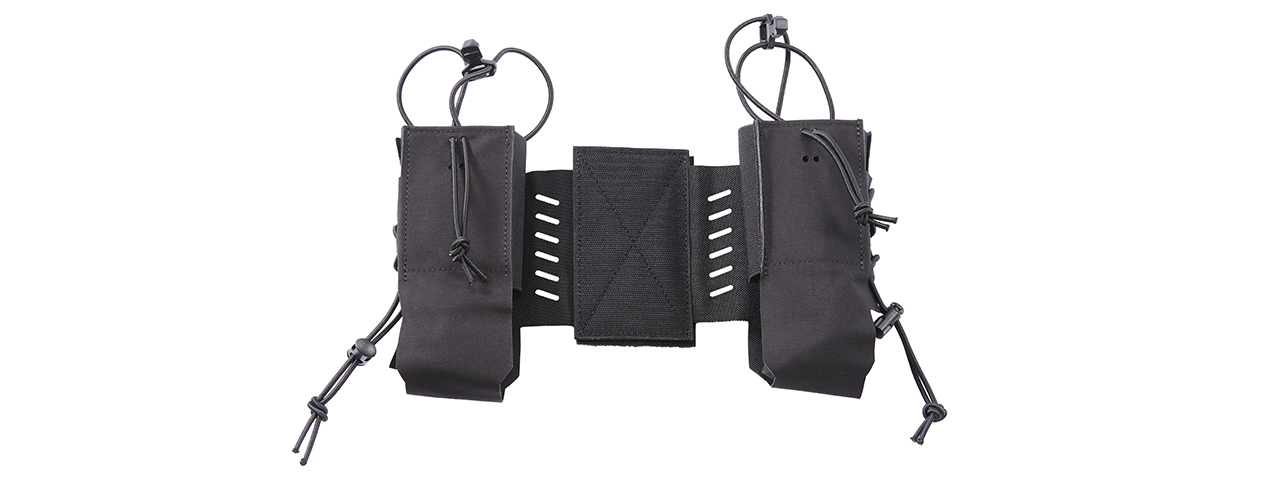 Chest Rig Tactical Assaulter Radio Pouches - (Black)