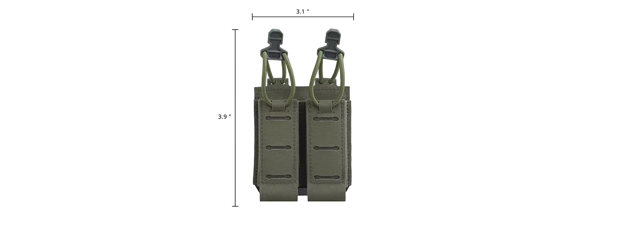 Code 11 Tactical 2.0 Assaulter Double Pistol Magazine Pouch - (Ranger Green)