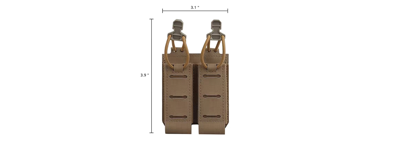 Code 11 Tactical 2.0 Assaulter Double Pistol Magazine Pouch - (Tan)