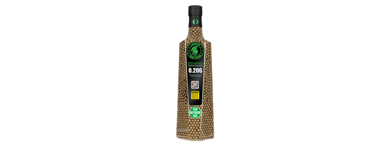 Lancer Tactical 5100 Round 0.20g Seamless Outdoor Airsoft BBs (Color: Dark Earth)