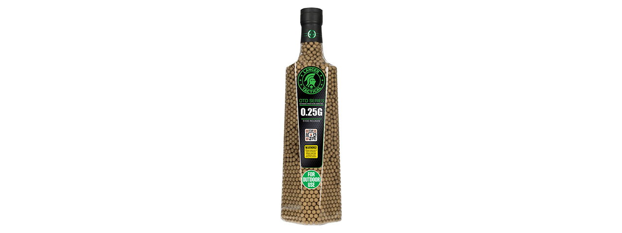 Lancer Tactical 5100 Round 0.25g Seamless Outdoor Airsoft BBs (Color: Dark Earth)