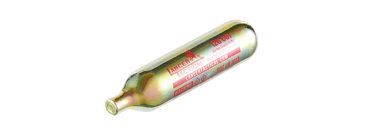 Lancer Tactical High Pressure 12 Gram CO2 Cartridges w/ Silicone Oil for Airsoft / Airguns - (Pack of 50)