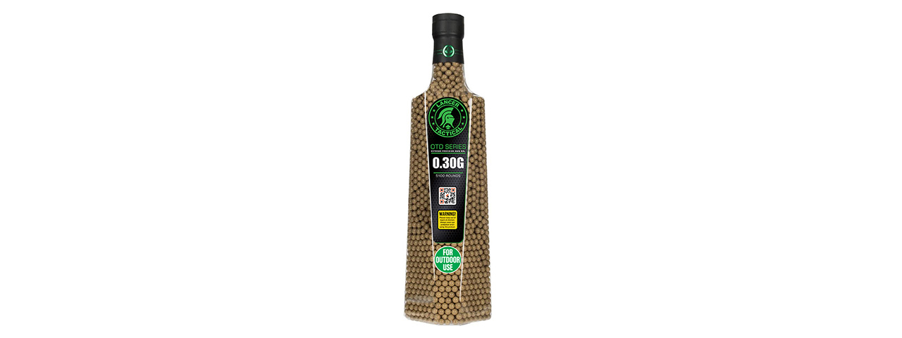 Lancer Tactical 5100 Round 0.30g Seamless Outdoor Airsoft BBs (Color: Dark Earth)