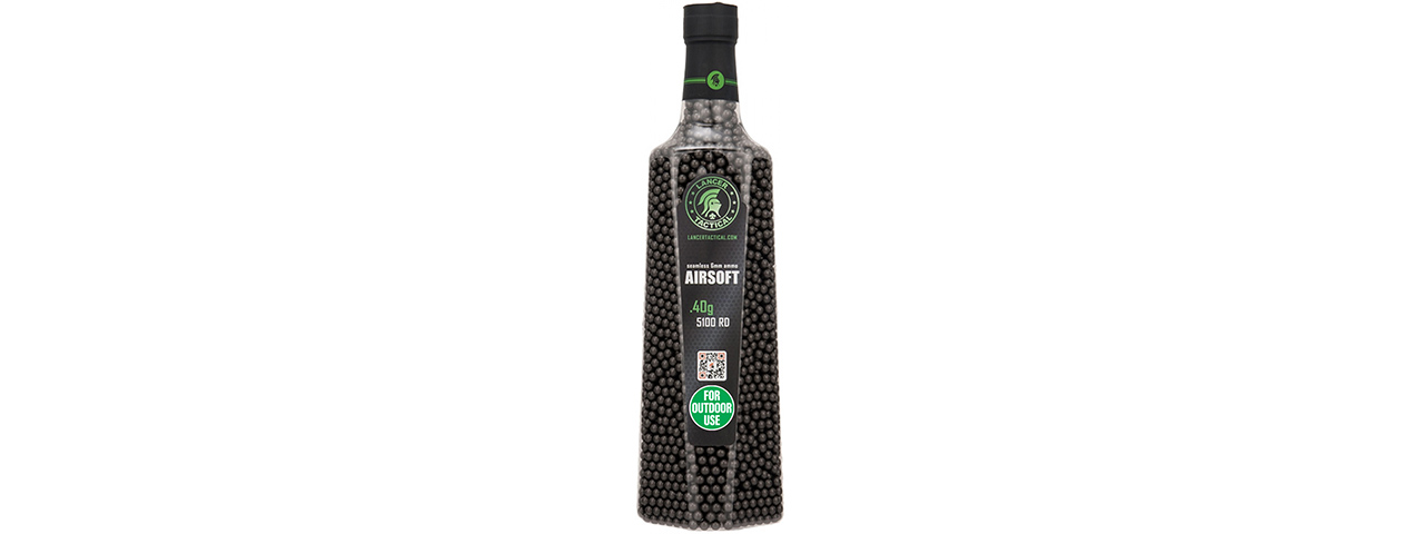 Lancer Tactical 5100 Round 0.40g Outdoor Airsoft BBs (Color: Black)
