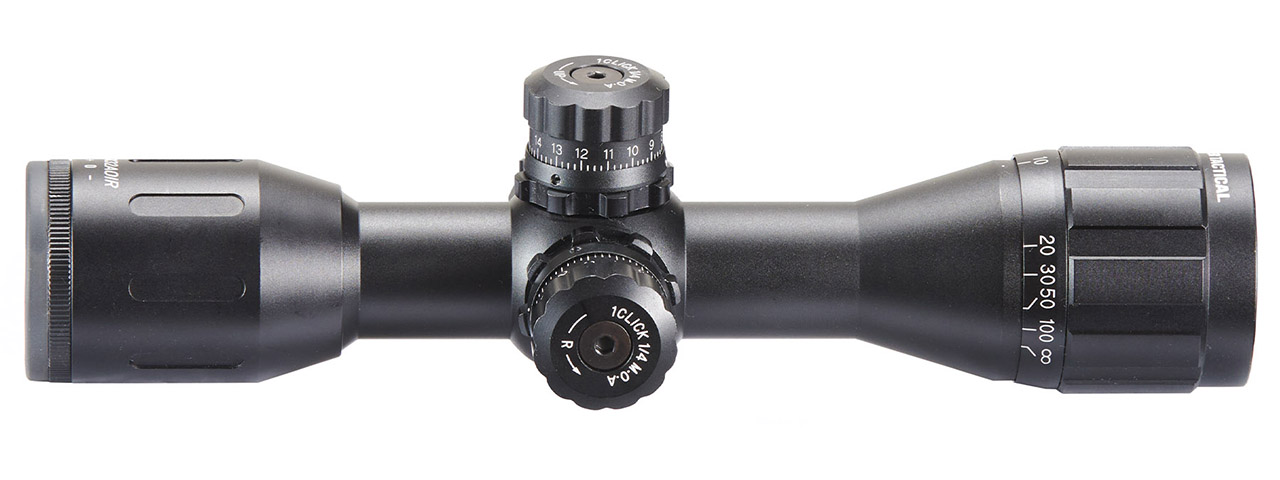 Lancer Tactical 4x32AOE Airsoft Scope with Mount - (Black)