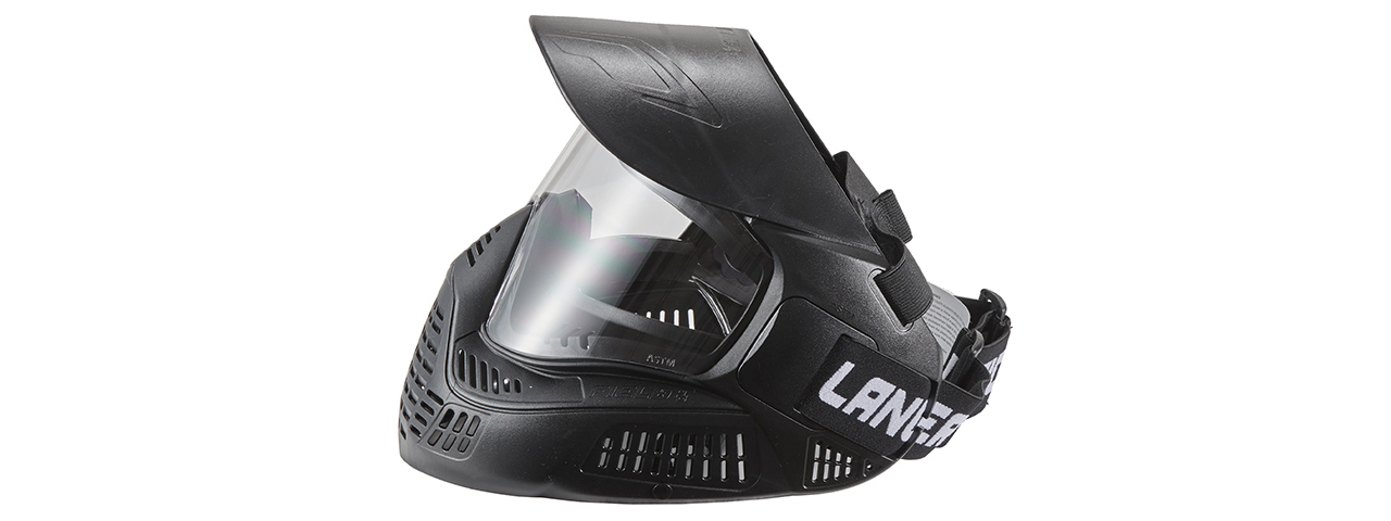 Lancer Tactical Full Face Airsoft Mask with Visor (Color: Black)