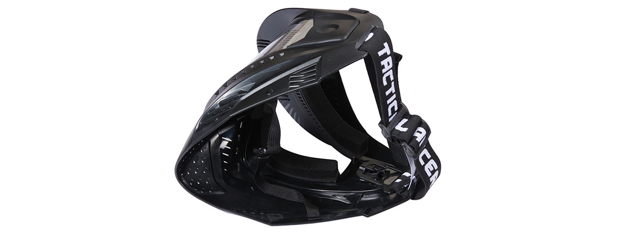 Lancer Tactical Full Face Airsoft Mask with Visor (Color: Black)