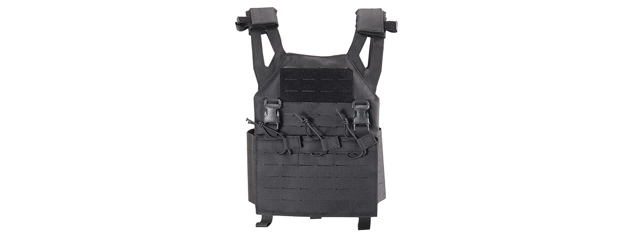 Lancer Tactical Laser Cut MOLLE Plate Carrier - (Black)