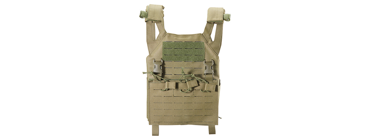 Lancer Tactical Laser Cut MOLLE Plate Carrier - (OD Green)